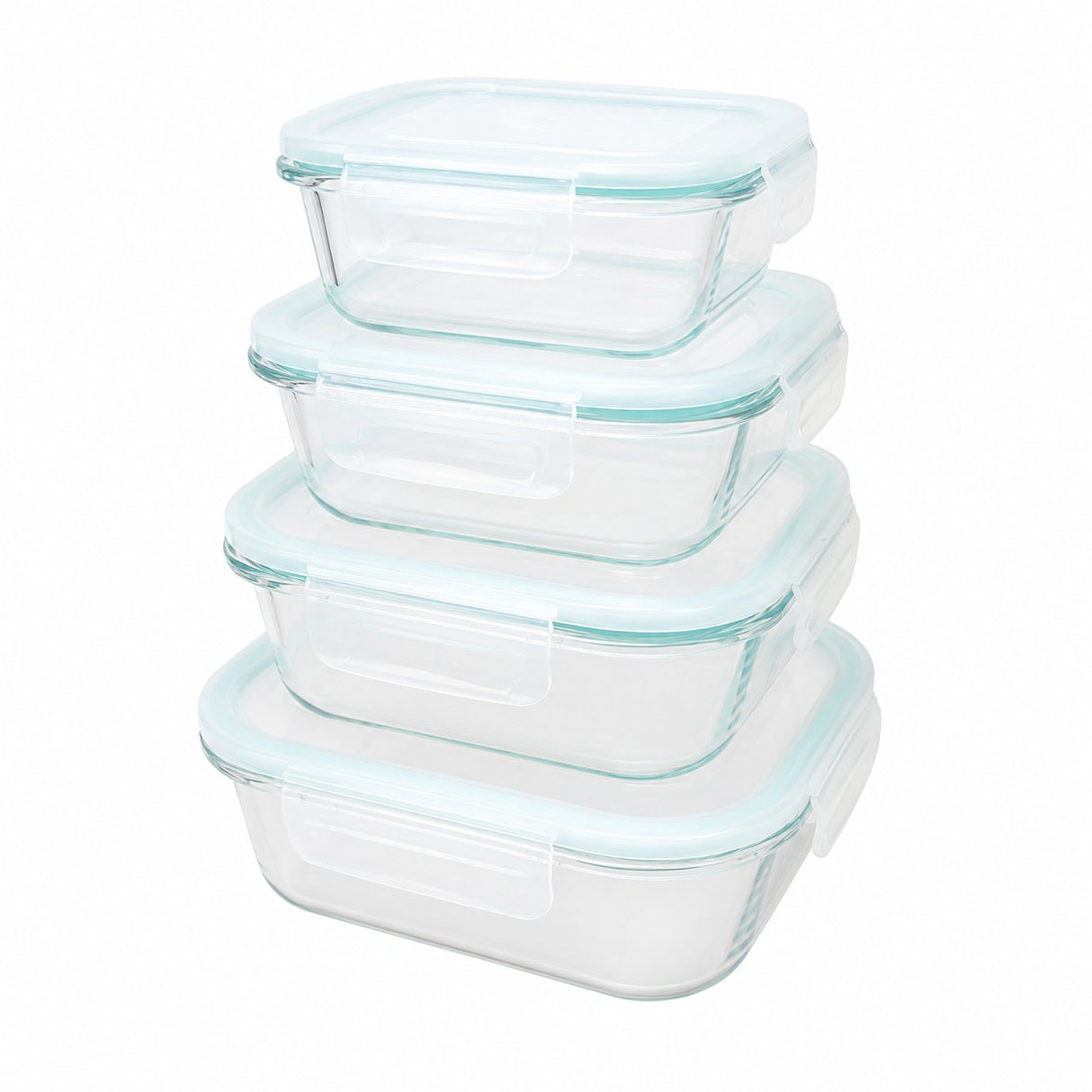 Contenedor Vidrio Hermetico 4 Piezas con Tapa (5230)