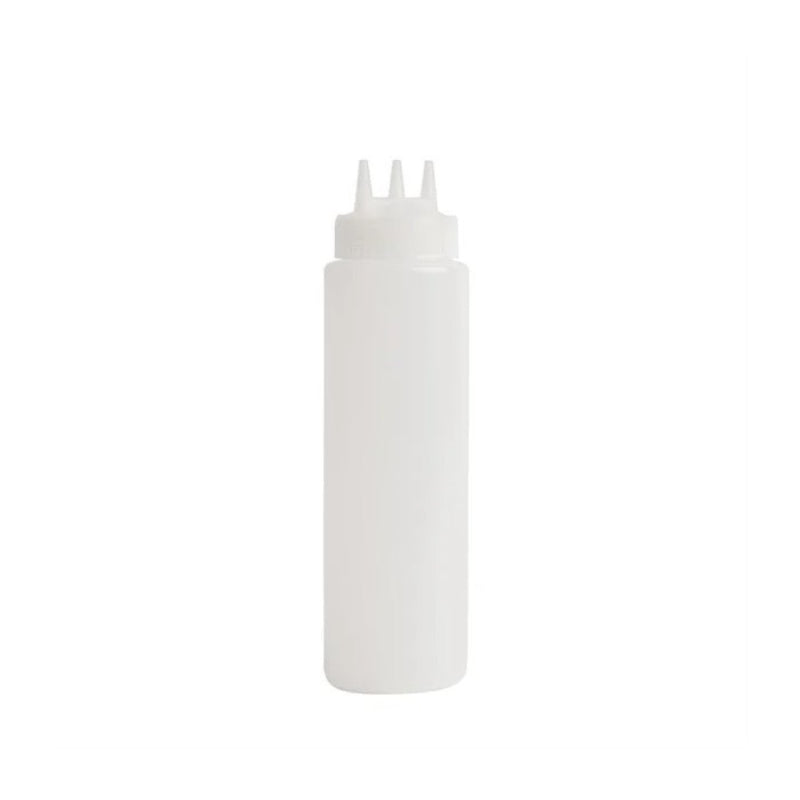 Recipiente Bote para Aderezo 3 Salidas Transparente 24 Onzas (MCDV24TC)